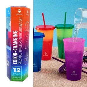 Manna Color Changing Plastic Tumblers, Set of 12